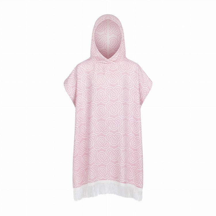 Lasten pyyheponcho bambusta, vaaleanpunainen