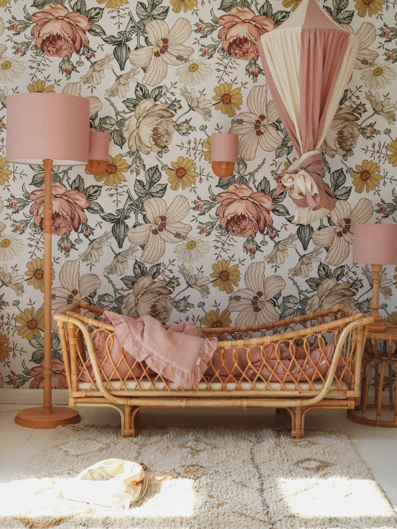 Lasten verhokatos puuvillasta ja pellavasta - Powder Pink