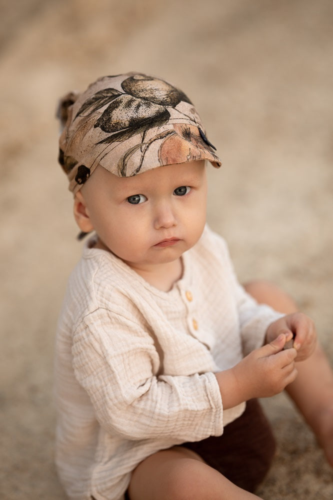 Lasten huivi lipalla, solmittava, beige