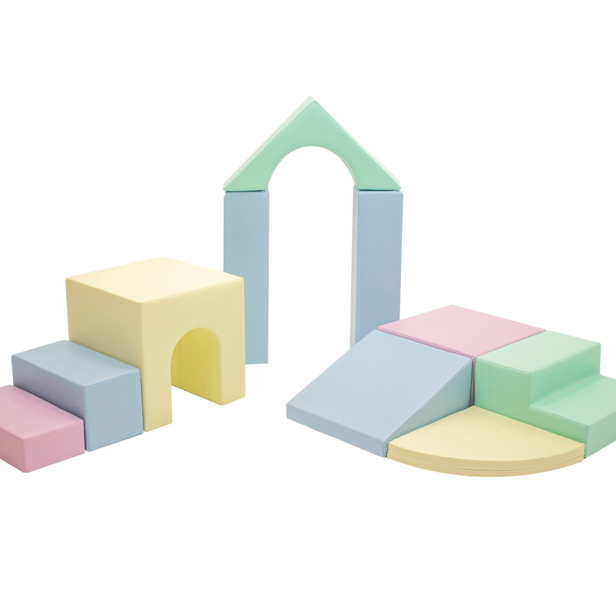 Soft Play, 9 leikkimoduulia - Vaalea pastelli