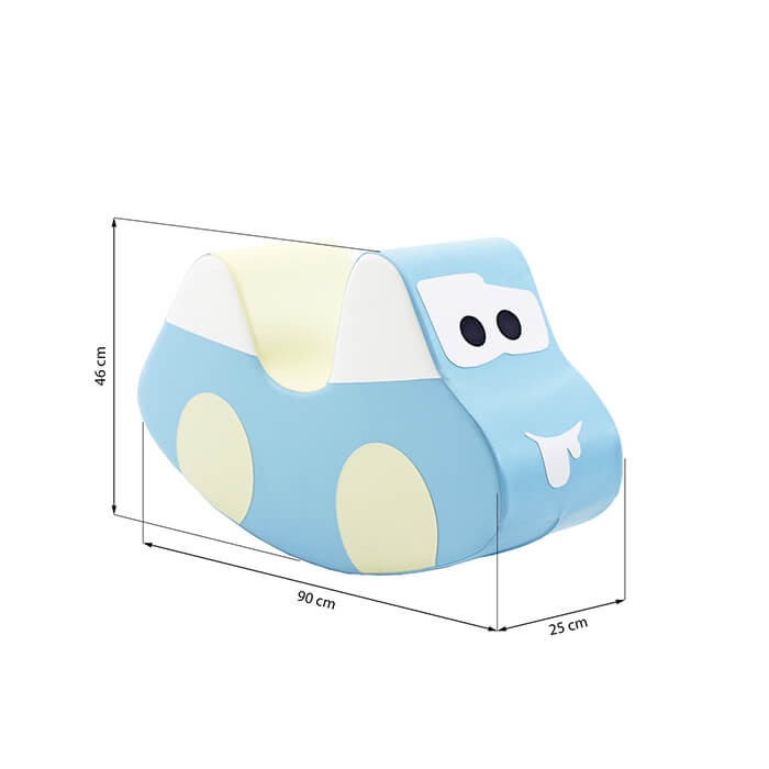 Soft Play Keinulelu - Vaaleansininen auto-mitat