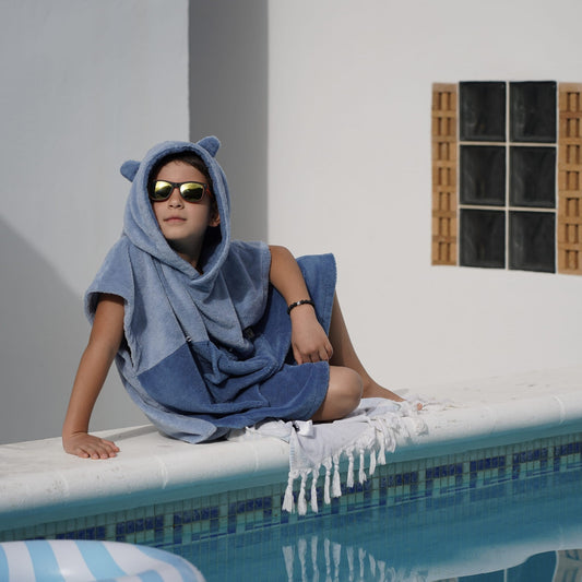 Surfbear Lasten pyyheponcho - Sininen