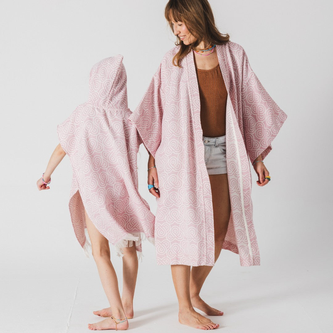 Bamboo Kids Bath Poncho - Rose
