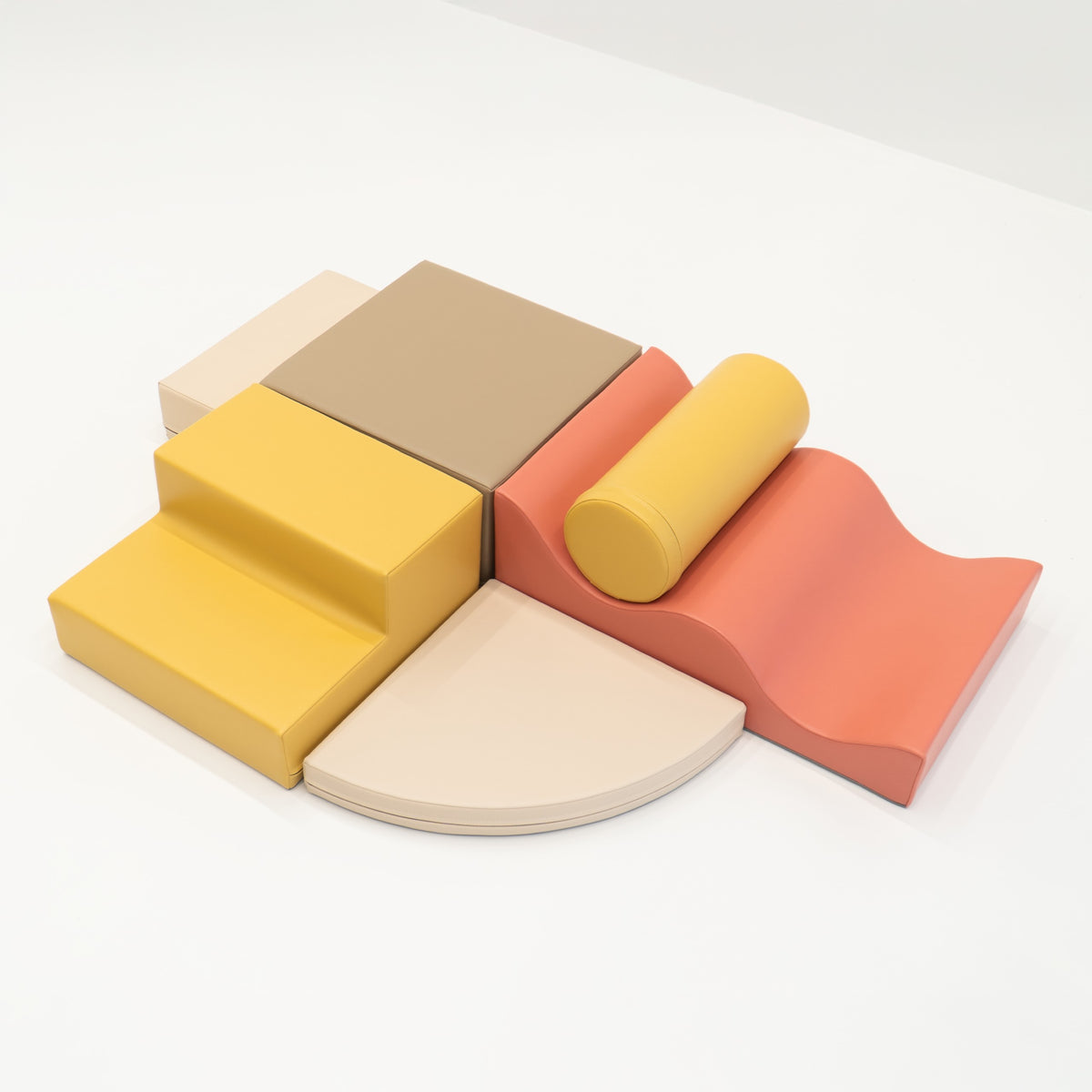 Soft Play 6 Foam Block Set - Pastel Pink Explorer