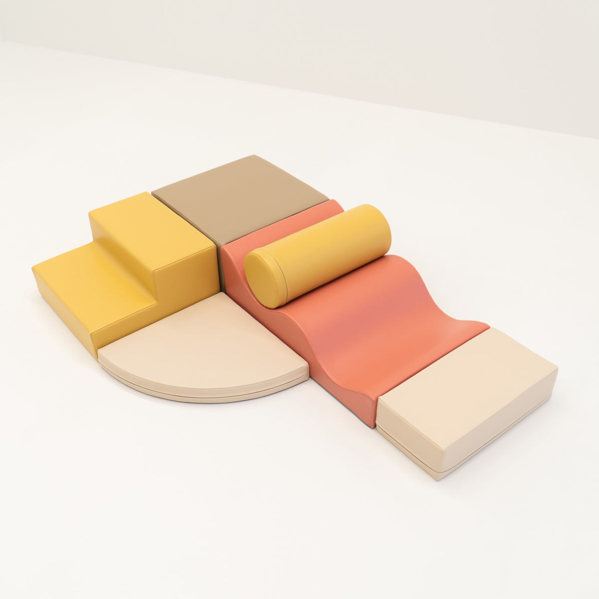 Soft Play 6 Foam Block Set - Pastel Pink Explorer