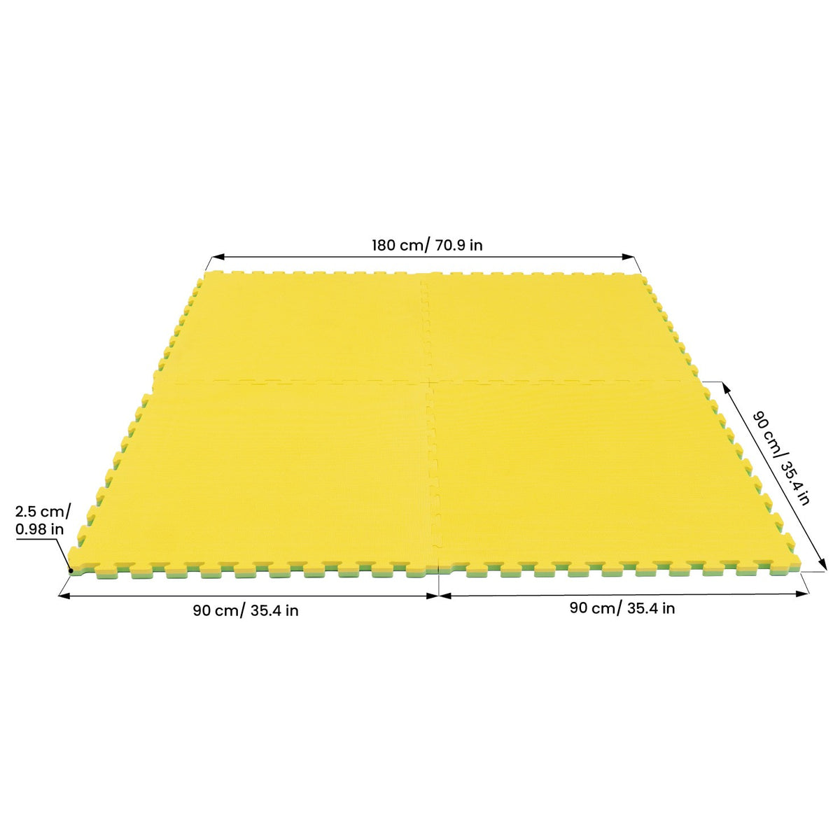 Large Foam Puzzle Mats - Spring Green / Yellow