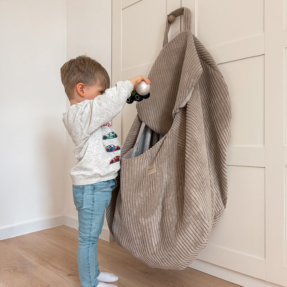PLUSH NEST säilytyspussi leluille / rahi, vaaleanpunainen sametti - 82x82cm