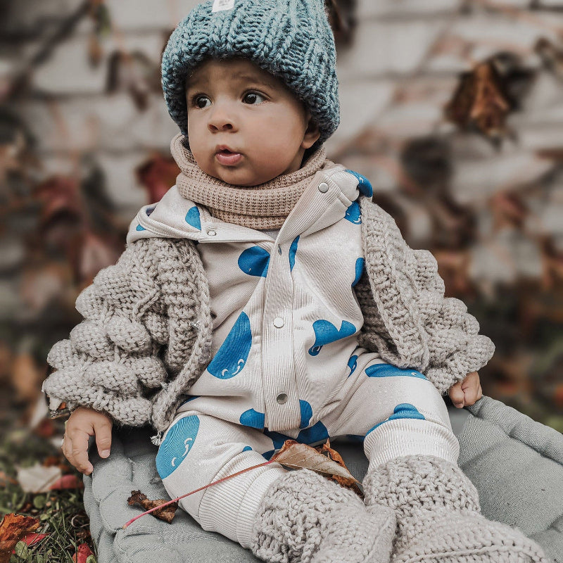 Lasten ja vauvojen jumpsuit nallen korvilla - Siniset sydämet